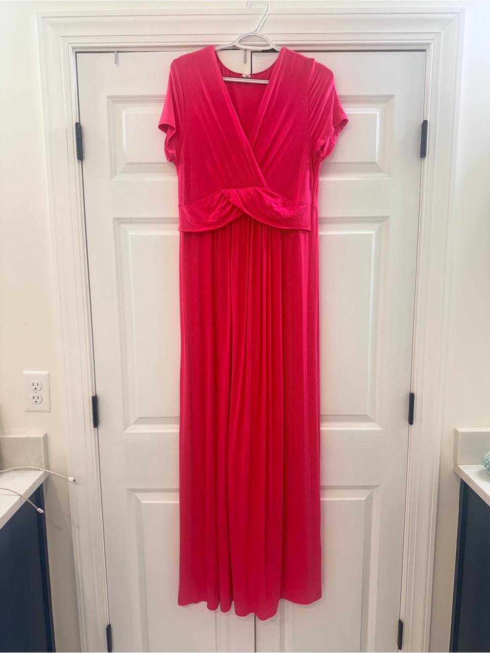 Pinkblush Hot Pink Wrap-Front Maxi Dress